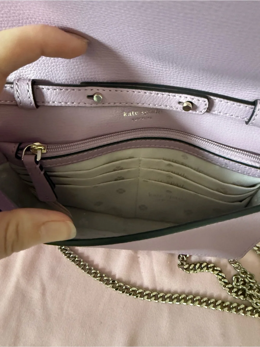 Kate Spade Sylvia Graphic Clover Appliqué Chain Wallet